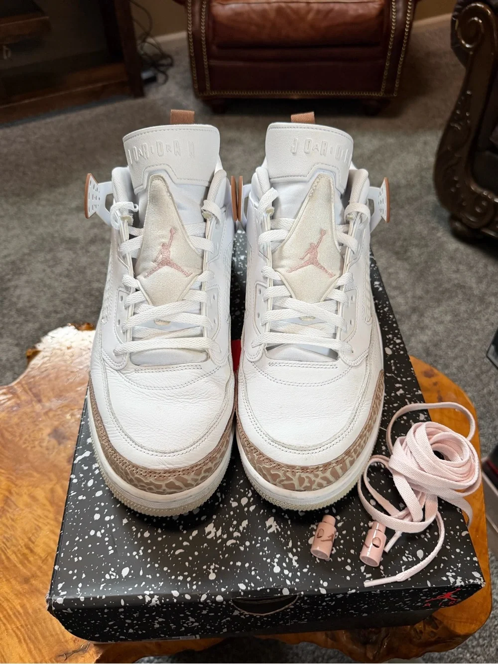 Jordan Spizike Low Archaeo Brown White Pink Men 13 Women 14.5 FQ1759-101 OG Box